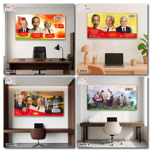 Tranh Đồng Hồ Điện Tử Treo Tường Chân Dung Những Nhà Lãnh Tụ Vĩ Đại