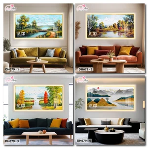 Tranh Đồng Hồ Điện Tử Pha Lê Đèn Led Treo Tường Đa Dạng Mẫu Sang Trọng Cao Cấp