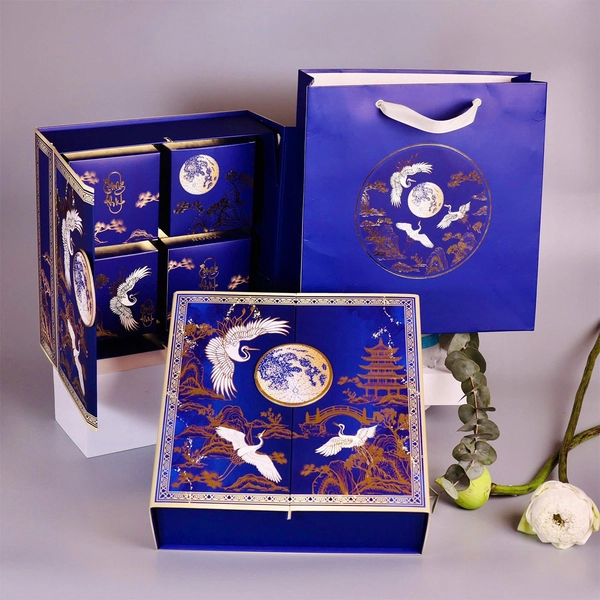 Hộp 4 Bánh Trung Thu Tân Dân Lợi Thiên Hạc Minh Nguyệt