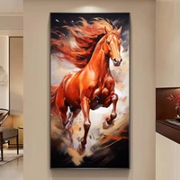 Tranh Tráng Gương Treo Tường 1 Tấm Nghệ Thuật Tuấn Mã Tài Lộc