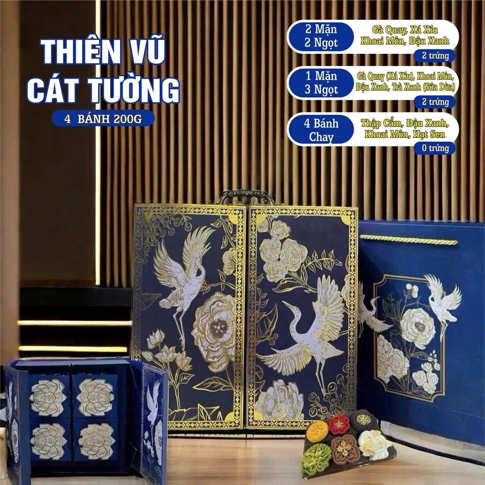 Hộp 4 Bánh Trung Thu Tân Dân Lợi Thiên Vũ Cát Tường