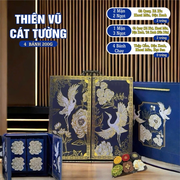 Hộp 4 Bánh Trung Thu Tân Dân Lợi Thiên Vũ Cát Tường