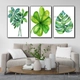 Tranh treo tường lá xanh nghệ thuật trang trí không gian tươi mát
