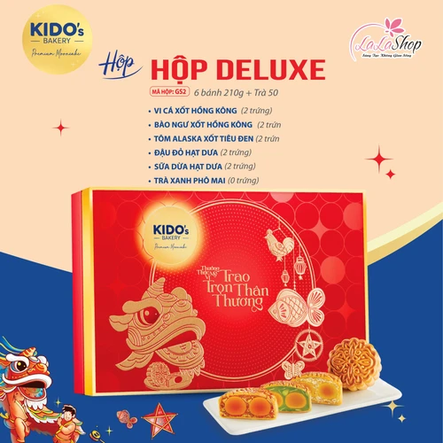 Hộp 6 Bánh Trung Thu Kido Cao Cấp Deluxe (GS2)