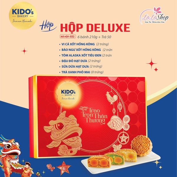 Hộp 6 Bánh Trung Thu Kido Cao Cấp Deluxe (GS2)