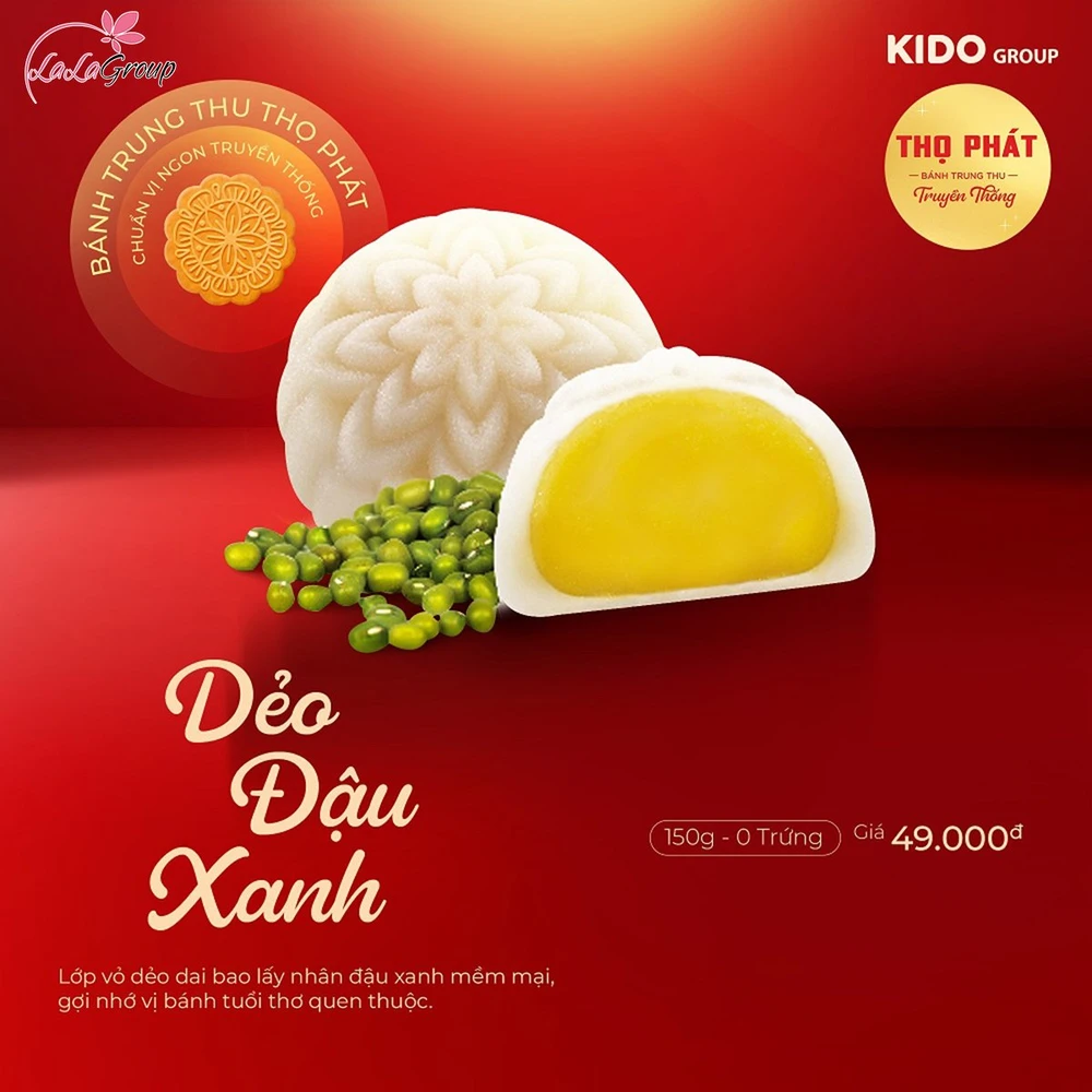 Bánh Trung Thu Thọ Phát Dẻo Đậu Xanh 0 Trứng 150g (DDX)