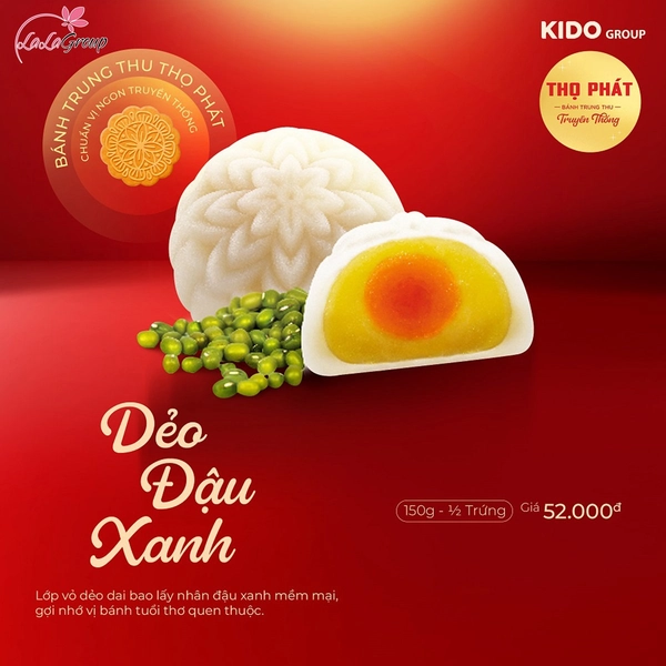 Bánh Trung Thu Thọ Phát Dẻo Đậu Xanh 1/2 Trứng 150g (DDX1)