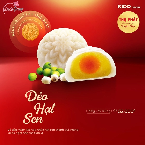Bánh Trung Thu Thọ Phát Dẻo Hạt Sen 1/2 Trứng 150g (DHS1)