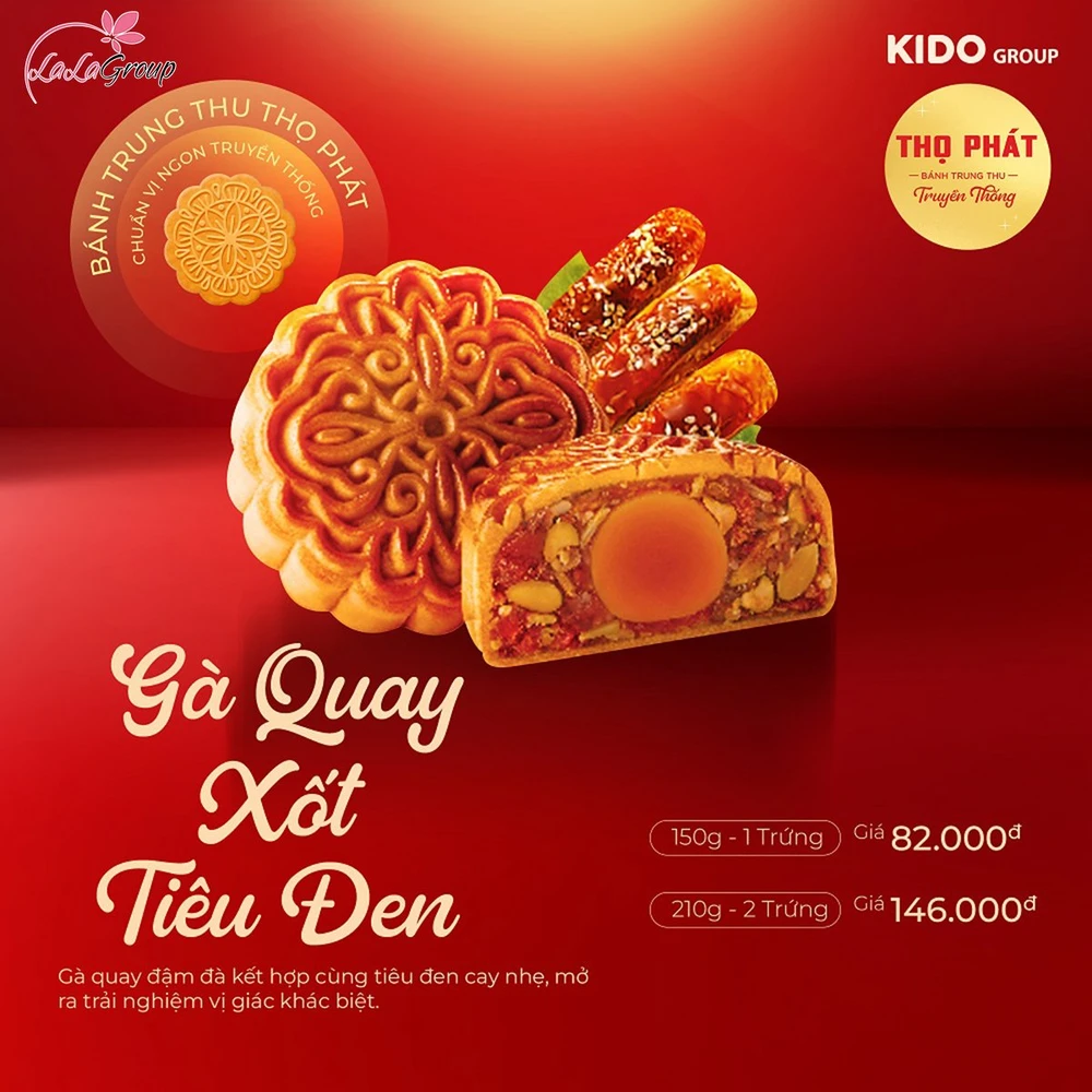 Bánh Trung Thu Thọ Phát Gà Quay Xốt Tiêu Đen 1 Trứng 150g (TQ1)