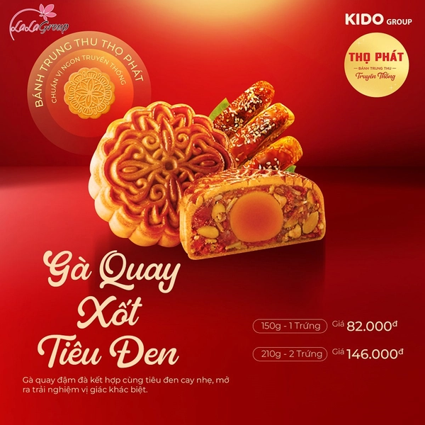 Bánh Trung Thu Thọ Phát Gà Quay Xốt Tiêu Đen 2 Trứng 210g (TQ2)