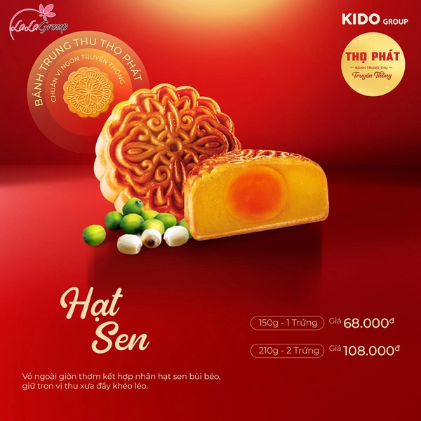 Bánh Trung Thu Thọ Phát Hạt Sen 2 Trứng 210g (TS2)