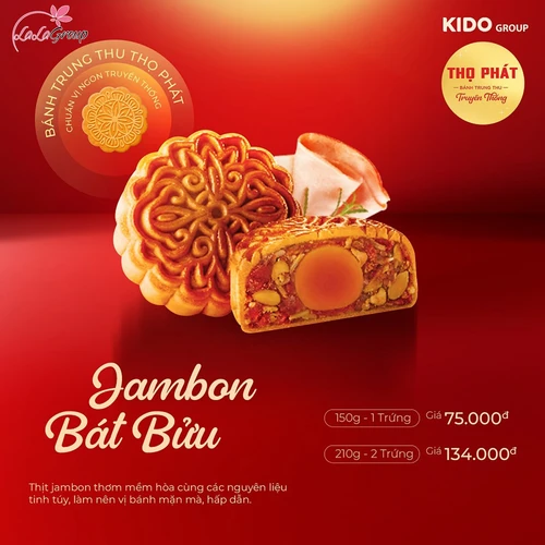 Bánh Trung Thu Thọ Phát Jambon Bát Bửu 2 Trứng 210g (TB2)