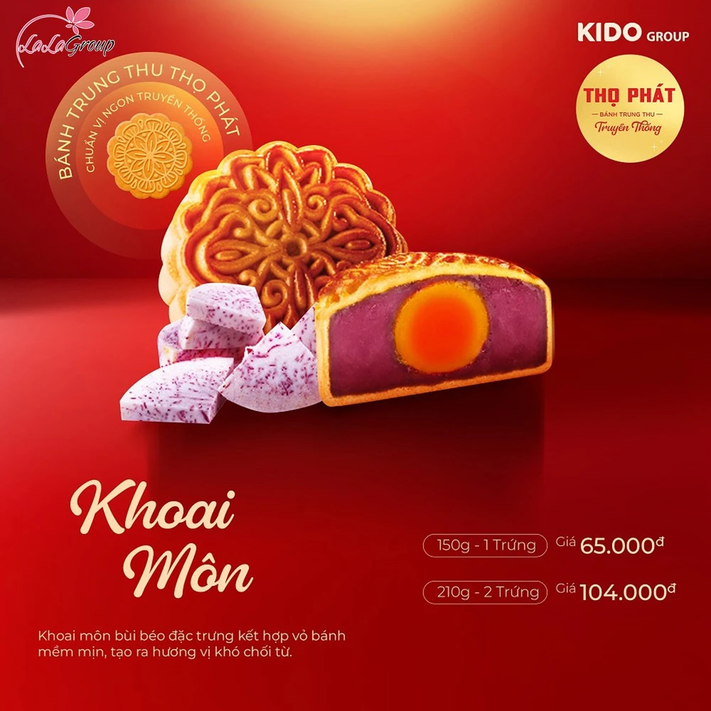 Bánh Trung Thu Thọ Phát Khoai Môn 2 Trứng 210g (TM2)