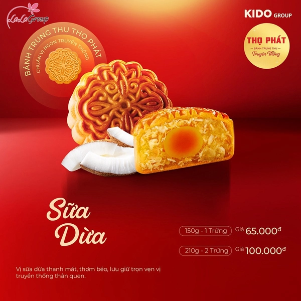 Bánh Trung Thu Thọ Phát Sữa Dừa 1 trứng 150g (TD1)
