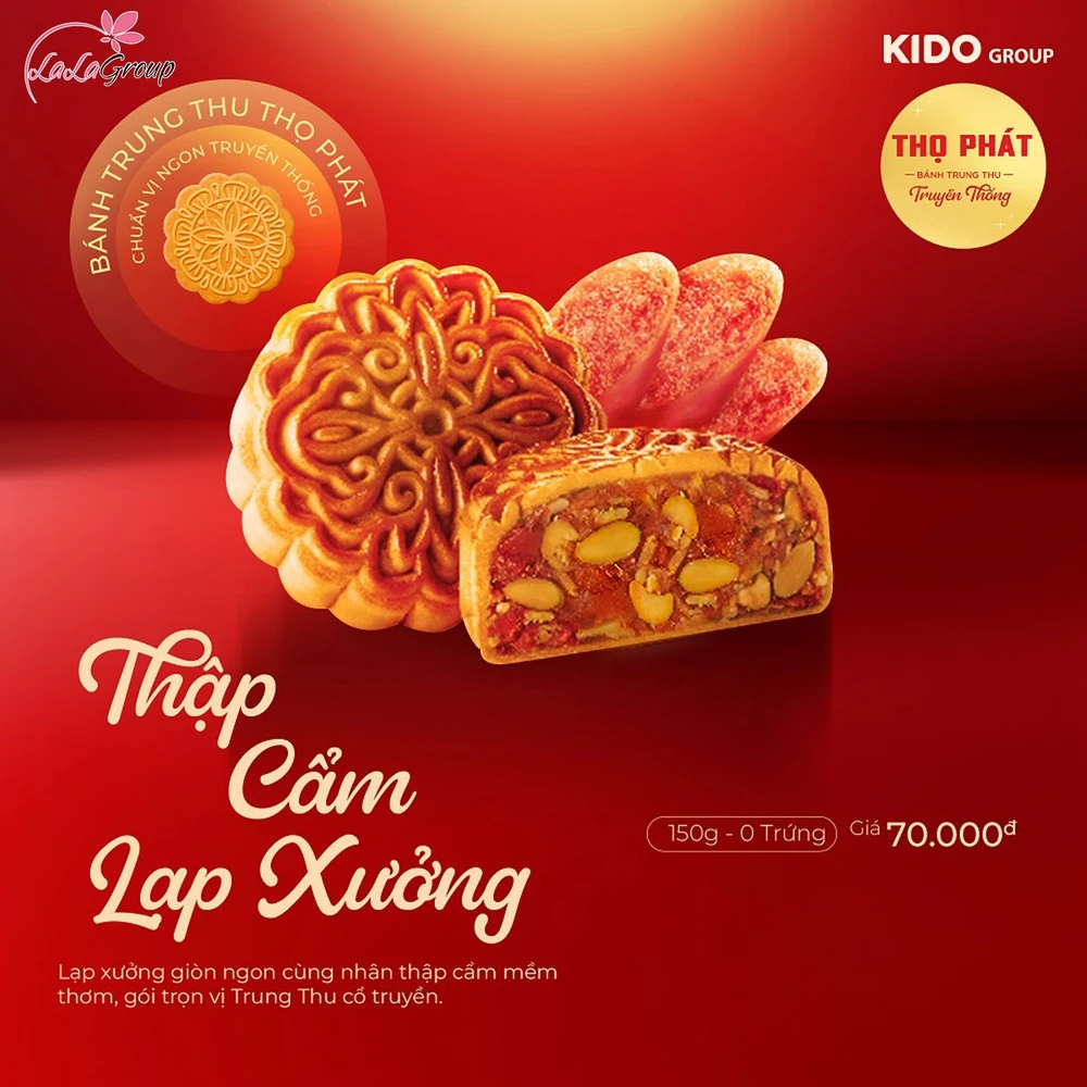 Bánh Trung Thu Thọ Phát Thập Cẩm Lạp Xưởng 0 Trứng 150g (TT0)