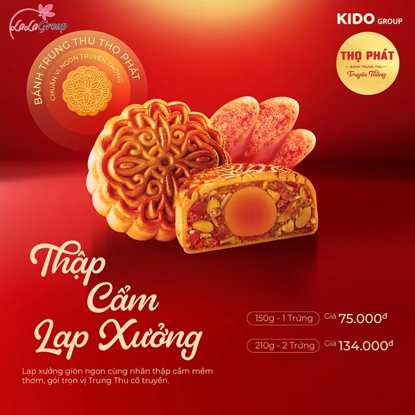 Bánh Trung Thu Thọ Phát Thập Cẩm Lạp Xưởng 2 Trứng 210g (TT2)