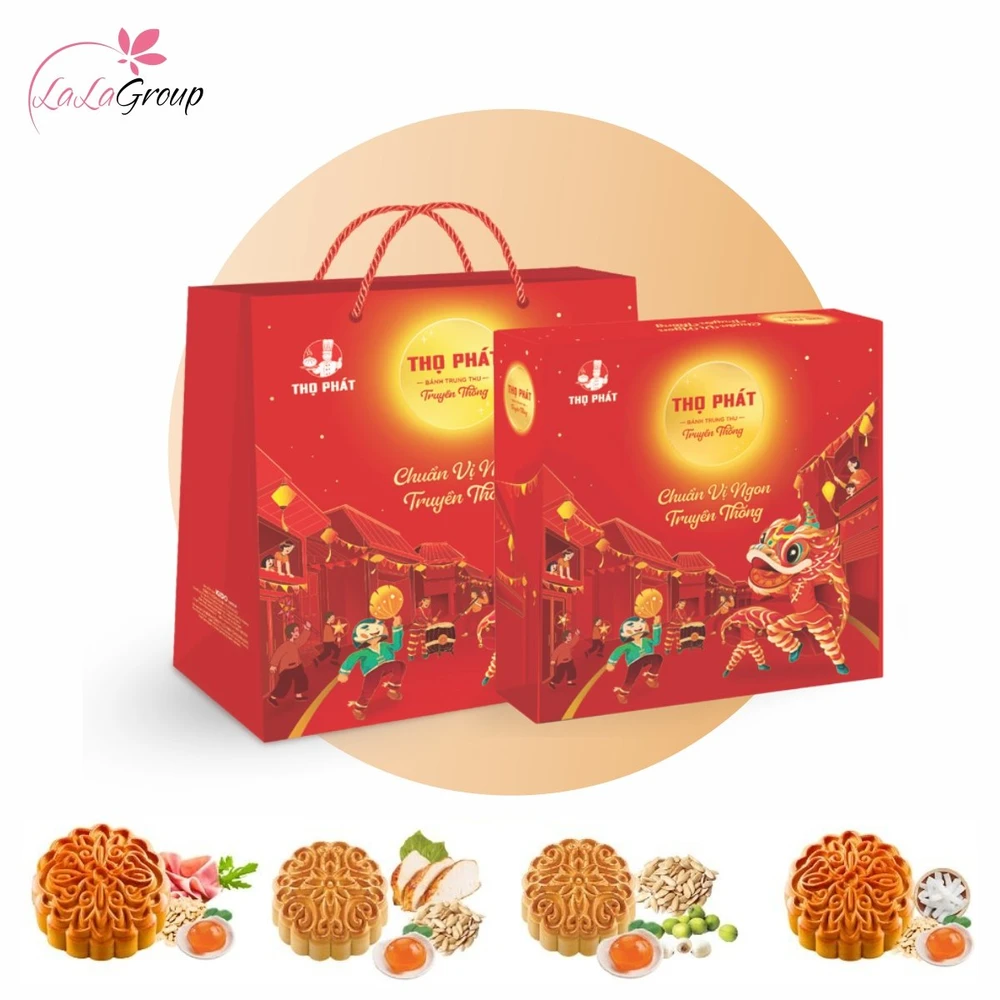 Hộp 4 Bánh Trung Thu Thọ Phát Tài Lộc
