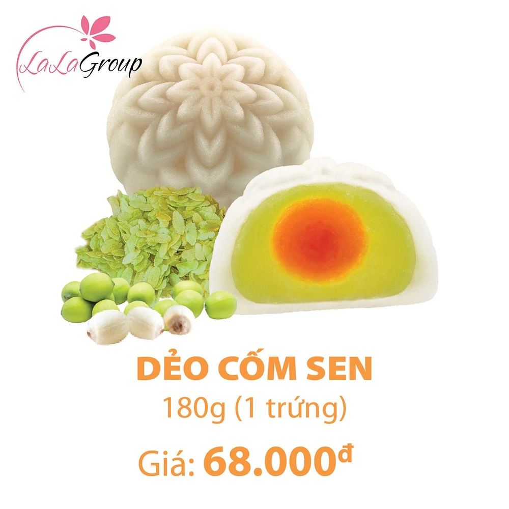 Bánh Trung Thu Kido Dẻo Cốm Sen 1 trứng 180gr (DCS1)