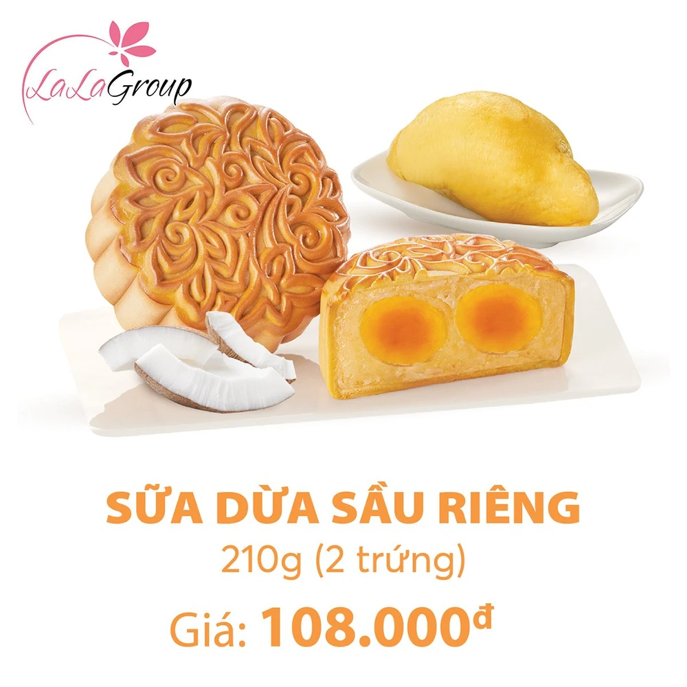 Bánh Trung Thu KIDO Sữa Dừa Sầu Riêng 2 trứng 210g (SR2)