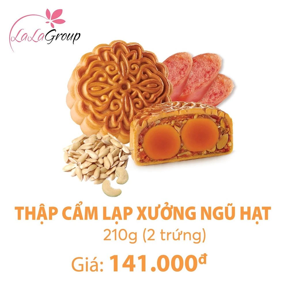 Bánh Trung Thu KIDO Thập Cẩm Lạp Xưởng Ngũ Hạt 2 Trứng 210g (SN2)