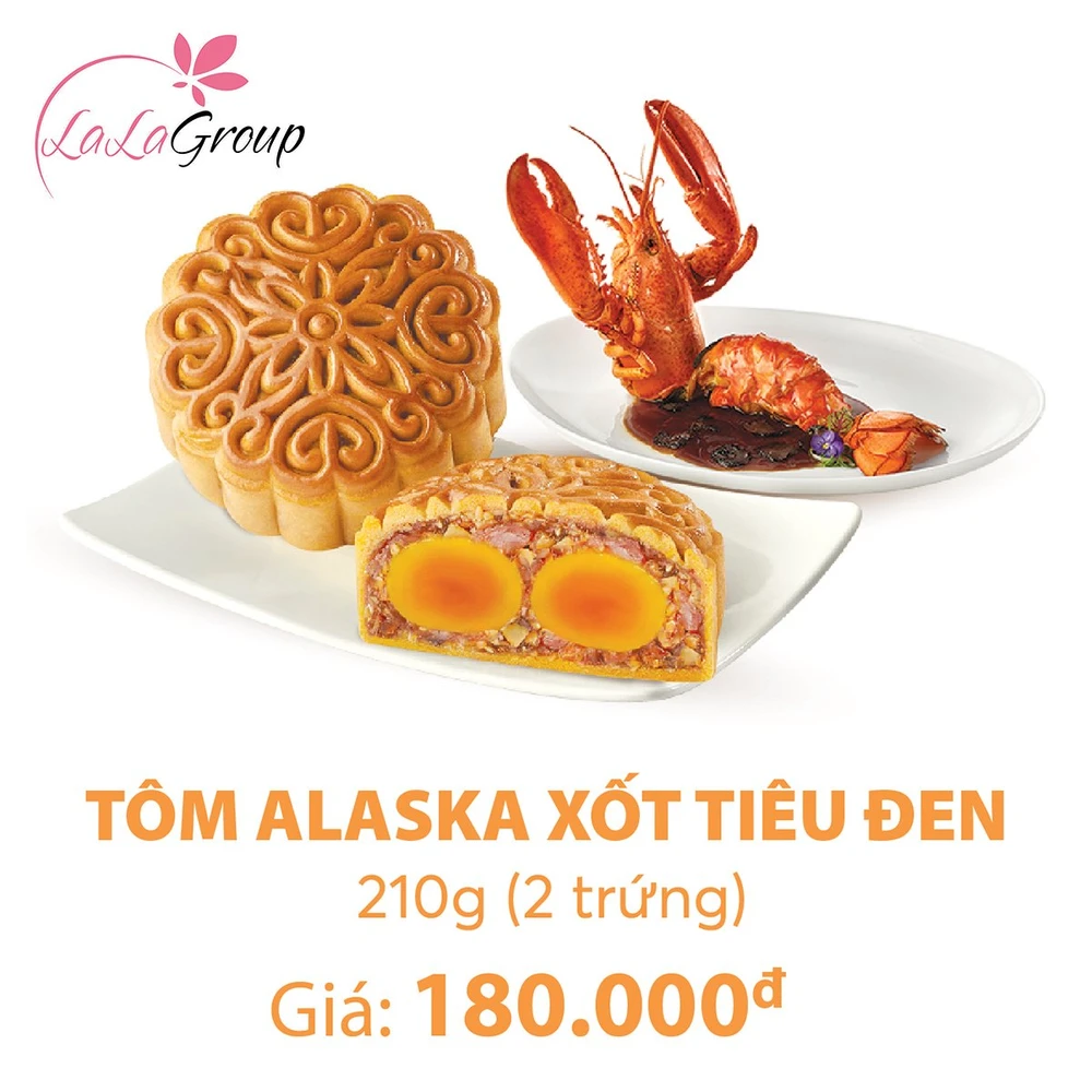 Bánh trung thu KIDO tôm Alaska xốt tiêu đen 2 trứng 210g (TO2)