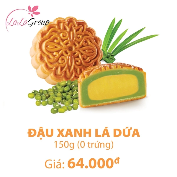 Bánh trung thu Kido đậu xanh lá dứa 1 trứng 150g (DL1)