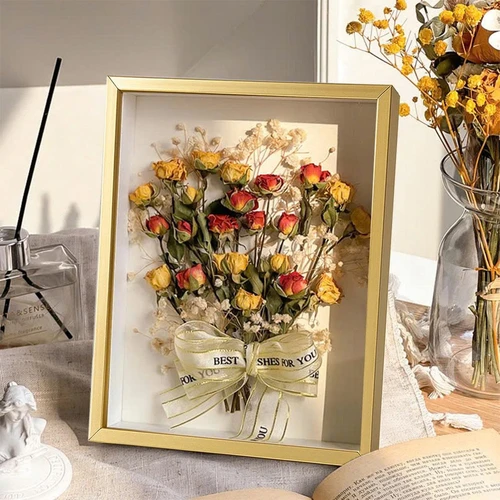 Khung ảnh 3D sâu lòng trang trí hoa khô và đồ lưu niệm nhiều kích thước