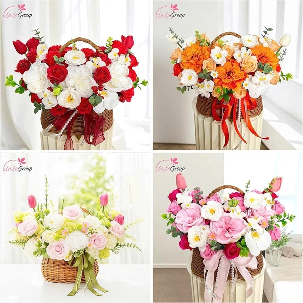 Giỏ hoa Sáp Thơm Mix Hoa Trà Pháp Sắc Màu Ngọt Ngào Quà Tặng Ý Nghĩa