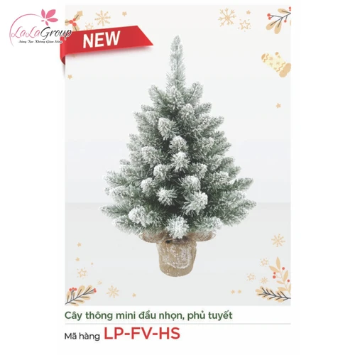 Cây thông mini đầu nhọn phủ tuyết