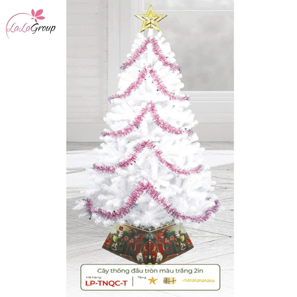 Cây thông noel màu trắng đầu tròn 2 inch