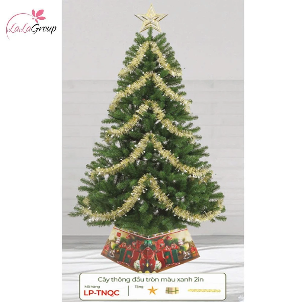 Cây thông noel đầu tròn màu xanh 2 inch