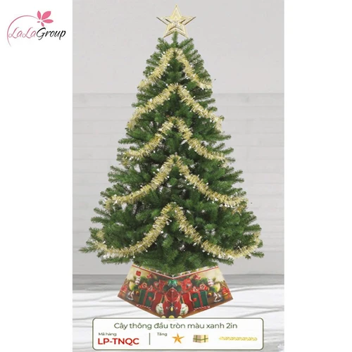 Cây thông noel đầu tròn màu xanh 2 inch