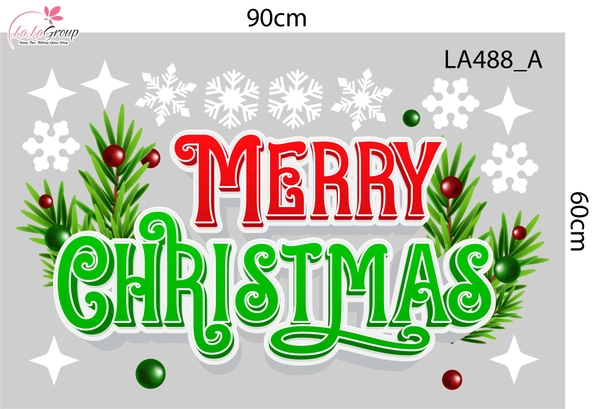 Combo Decal Trang Trí Noel Hai Người Tuyết Và Những Cây Thông Xanh