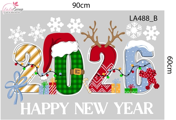 Combo Decal Trang Trí Noel Hai Người Tuyết Và Những Cây Thông Xanh