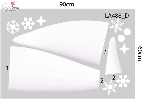Combo Decal Trang Trí Noel Người Tuyết Và Cây Thông Xanh
