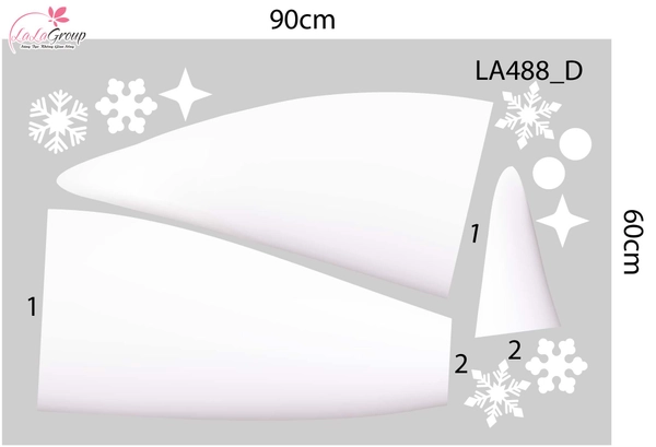 Combo Decal Trang Trí Noel Hai Người Tuyết Và Những Cây Thông Xanh