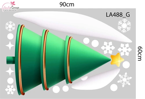 Combo Decal Trang Trí Noel Người Tuyết Và Cây Thông Xanh