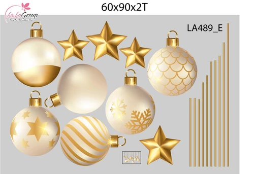 Combo Decal Trang Trí Noel Tuần Lộc Vàng Và Những Hộp Quà Xinh Xắn