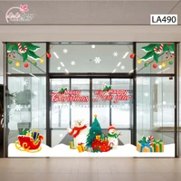 Combo Decal Trang Trí Noel Gấu Trắng Và Người Tuyết Vui Vẻ Bên Cây Thông Xanh