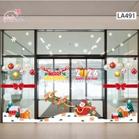Combo Decal Trang Trí Noel Ông Già Noel Cưỡi Tuần Lộc Phát Quà