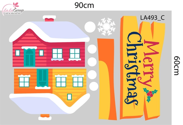 Combo Decal Trang Trí Noel Người Tuyết Và Những Ông Già Noel Vui Nhộn