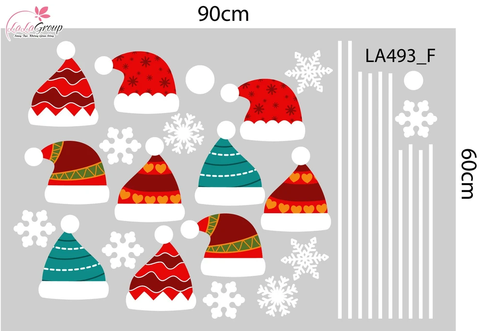 Combo Decal Trang Trí Noel Người Tuyết Và Những Ông Già Noel Vui Nhộn