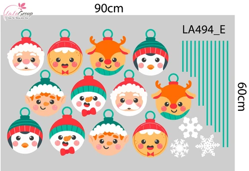 Combo Decal Trang Trí Noel Ông Già Noel Và Những Phần Quà Xinh Xắn