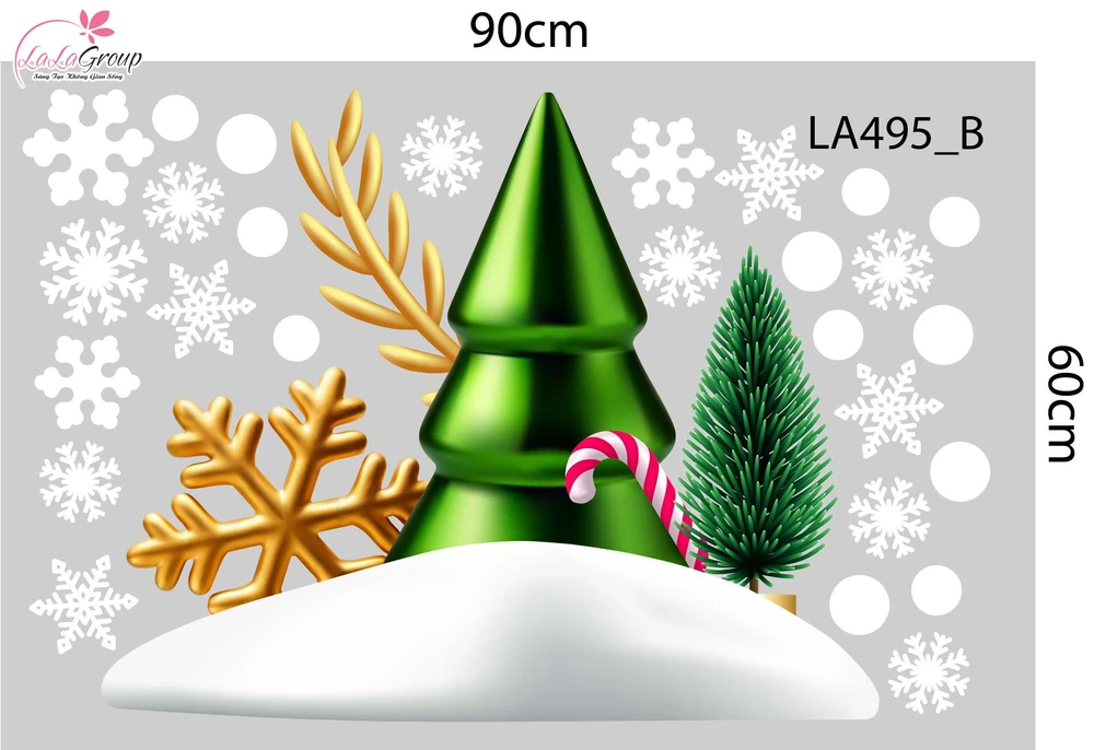 Combo Decal Trang Trí Noel Ông Già Noel Vui Nhộn Và Người Tuyết Vui Đón Giáng Sinh