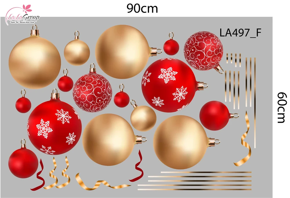 Combo Decal Trang Trí Noel Ông Già Noel Và Những Người Bạn Phát Quà