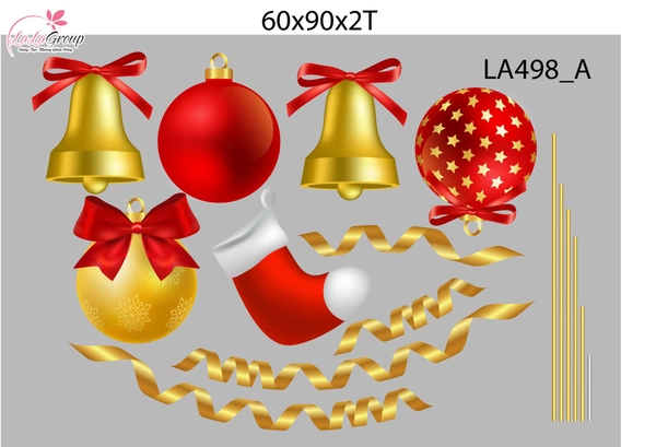 Combo Decal Trang Trí Noel Cây Thông Vàng Và Những Hộp Quà Xinh Xắn