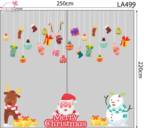 Combo Decal Trang Trí Noel Ông Già Noel Và Tuần Lộc Vui Vẻ