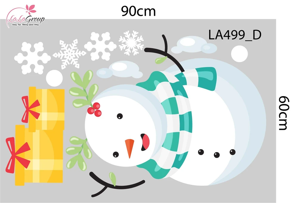 Combo Decal Trang Trí Noel Ông Già Noel Và Tuần Lộc Vui Vẻ