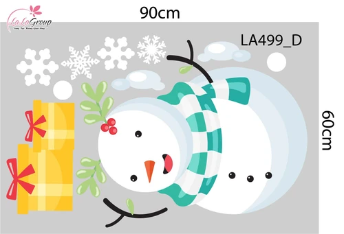 Combo Decal Trang Trí Noel Ông Già Noel Và Tuần Lộc Vui Vẻ