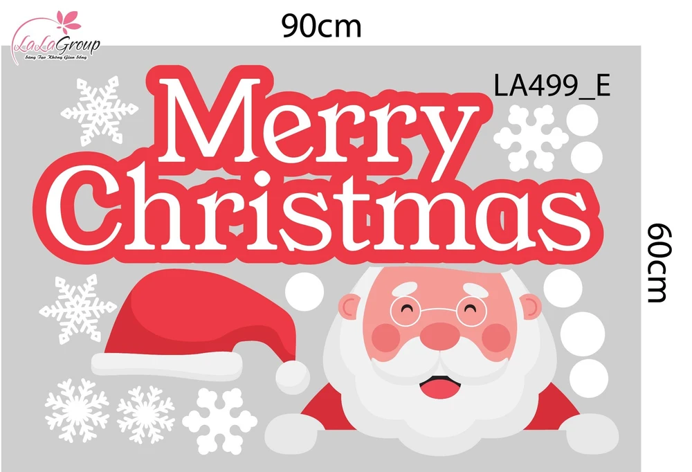 Combo Decal Trang Trí Noel Ông Già Noel Và Tuần Lộc Vui Vẻ